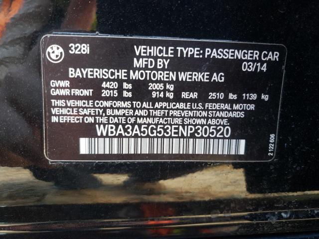 Photo 10 from auction – 2014 BMW 328 I with VIN WBA3A5G53ENP30520