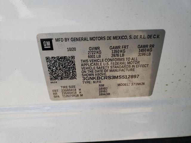 Photo 10 from auction – 2021 CHEVROLET BLAZER 2LT with VIN 3GNKBCRS3MS512897