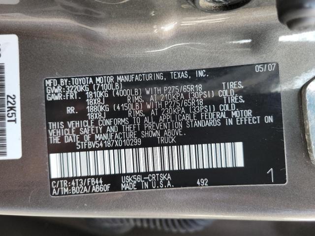 Photo 10 from auction – 2007 TOYOTA TUNDRA DOU with VIN 5TFBV54187X010299