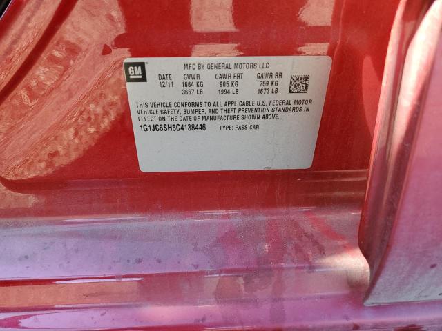 Photo 10 from auction – 2012 CHEVROLET SONIC LT with VIN 1G1JC6SH5C4138446