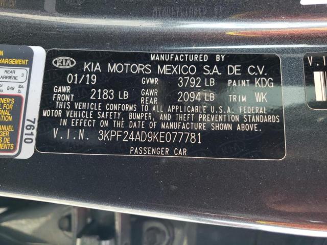 Photo 10 from auction – 2019 KIA FORTE FE with VIN 3KPF24AD9KE077781