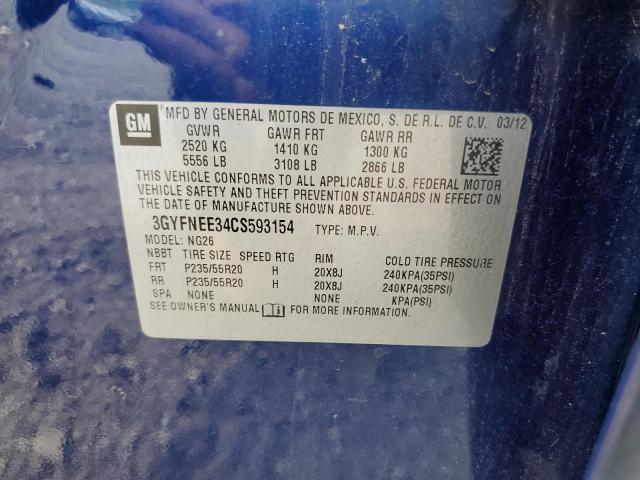 Photo 10 from auction – 2012 CADILLAC SRX PERFOR with VIN 3GYFNEE34CS593154