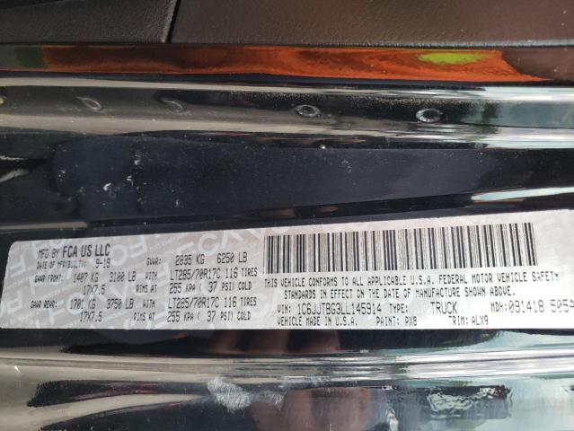 Photo 10 from auction – 2020 JEEP GLADIATOR with VIN 1C6JJTBG3LL145914