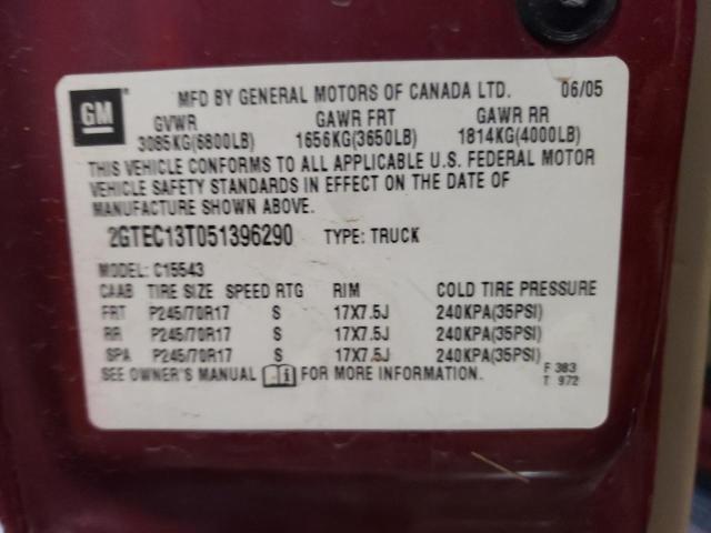Photo 10 from auction – 2005 GMC NEW SIERRA with VIN 2GTEC13T051396290