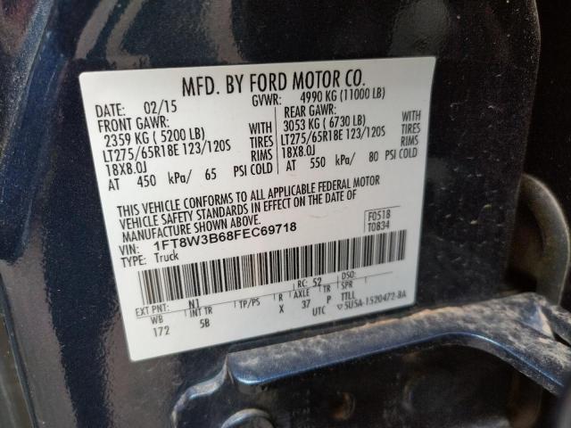 Photo 10 from auction – 2015 FORD F350 SUPER with VIN 1FT8W3B68FEC69718