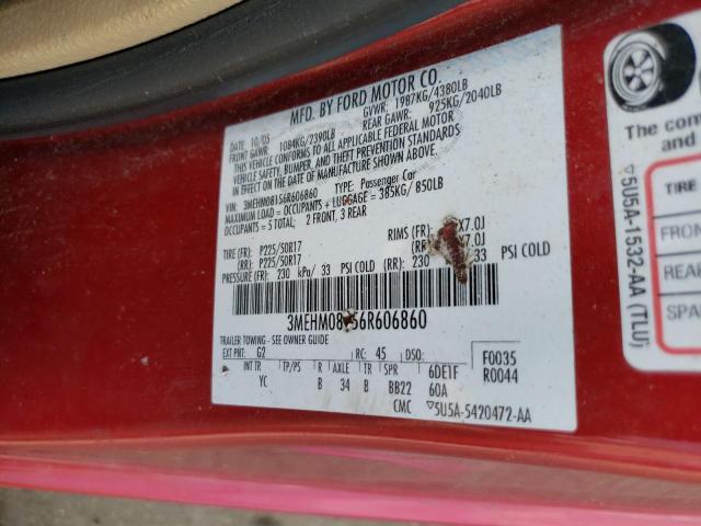Photo 10 from auction – 2006 MERCURY MILAN with VIN 3MEHM08156R606860