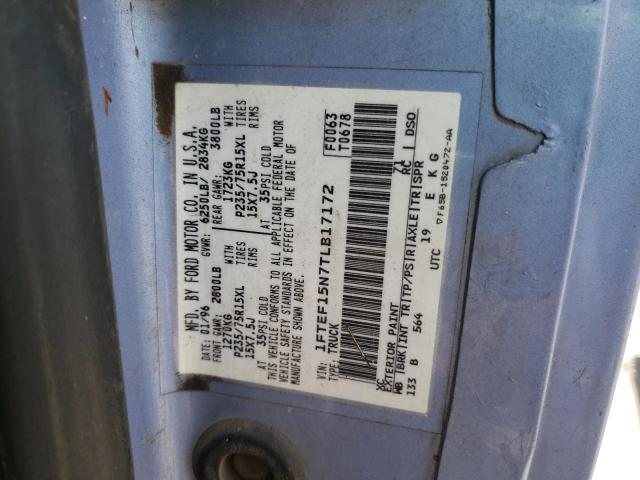 Photo 10 from auction – 1996 FORD F150 with VIN 1FTEF15N7TLB17172
