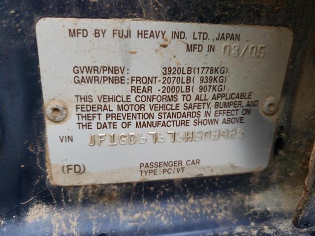 Photo 10 from auction – 2006 SUBARU IMPREZA 2. with VIN JF1GD67676H503928