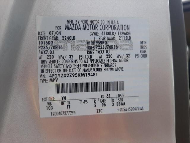 Photo 10 from auction – 2005 MAZDA TRIBUTE I with VIN 4F2YZ02Z95KM19481