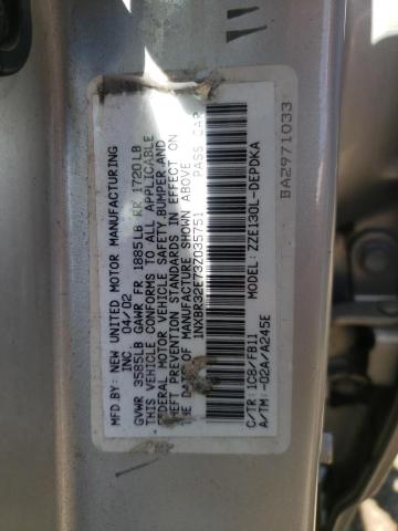 Photo 10 from auction – 2003 TOYOTA COROLLA CE with VIN 1NXBR32E73Z035751