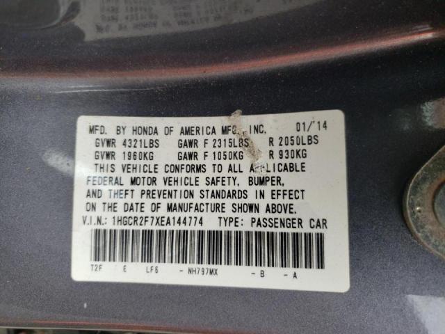 Photo 10 from auction – 2014 HONDA ACCORD EX with VIN 1HGCR2F7XEA144774