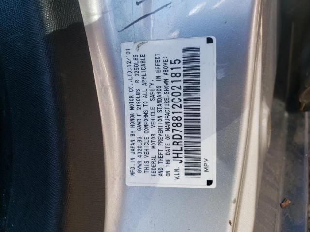Photo 10 from auction – 2002 HONDA CR-V EX with VIN JHLRD78812C021815