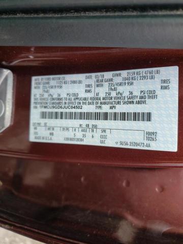 Photo 10 from auction – 2018 FORD ESCAPE SE with VIN 1FMCU9GD6JUC04502