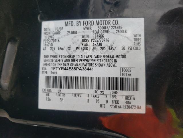 Photo 10 from auction – 2008 FORD RANGER SUP with VIN 1FTYR44E88PA38441