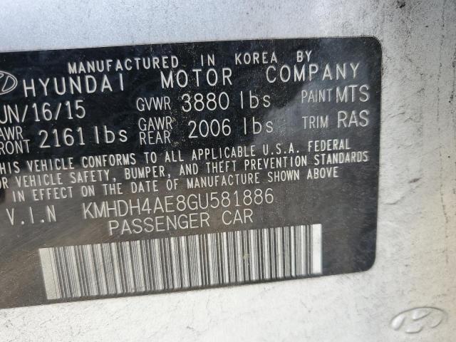 Photo 10 from auction – 2016 HYUNDAI ELANTRA with VIN KMHDH4AE8GU581886