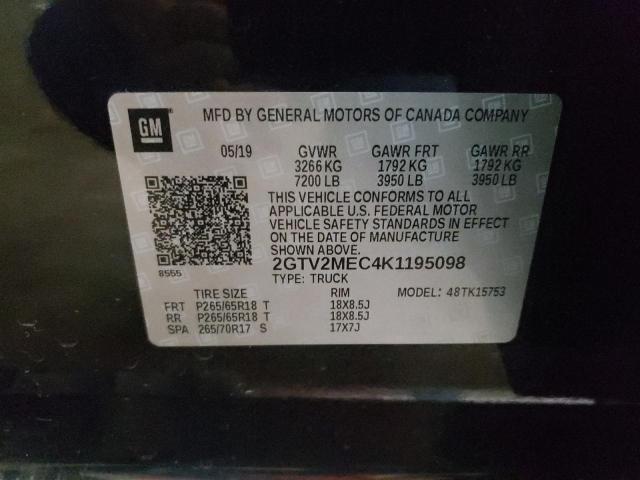 Photo 10 from auction – 2019 GMC SIERRA LIM with VIN 2GTV2MEC4K1195098