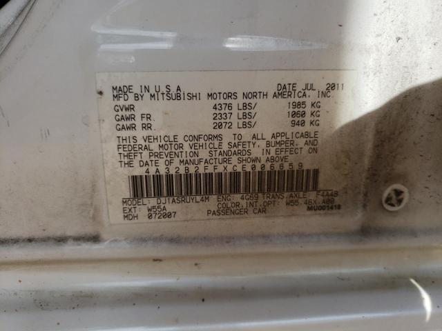 Photo 10 from auction – 2012 MITSUBISHI GALANT FE with VIN 4A32B2FFXCE006659