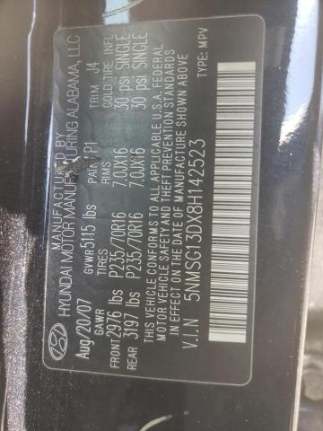 Photo 10 from auction – 2008 HYUNDAI SANTA FE G with VIN 5NMSG13DX8H142523