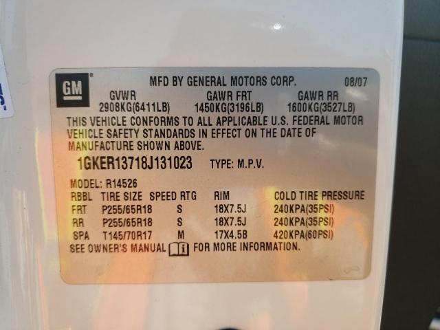 Photo 10 from auction – 2008 GMC ACADIA SLE with VIN 1GKER13718J131023