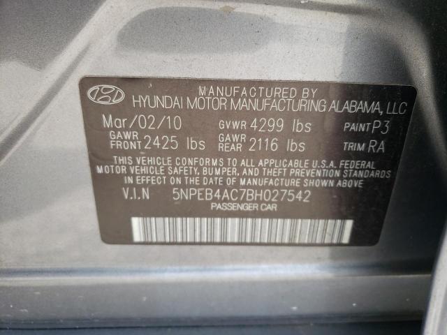 Photo 10 from auction – 2011 HYUNDAI SONATA GLS with VIN 5NPEB4AC7BH027542