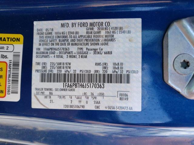Photo 10 from auction – 2018 FORD MUSTANG with VIN 1FA6P8TH6J5170363