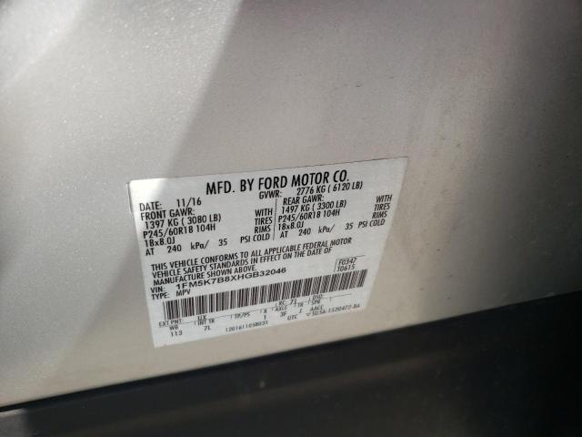 Photo 10 from auction – 2017 FORD EXPLORER with VIN 1FM5K7B8XHGB32046