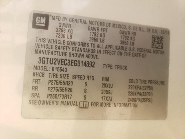 Photo 10 from auction – 2014 GMC SIERRA K15 with VIN 3GTU2VEC3EG514892