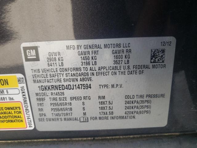 Photo 10 from auction – 2013 GMC ACADIA SLE with VIN 1GKKRNED4DJ147594