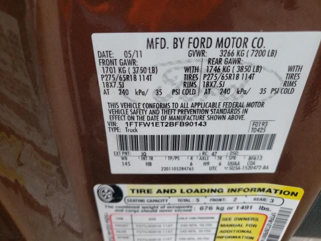 Photo 10 from auction – 2011 FORD F150 SUPER with VIN 1FTFW1ET2BFB90143
