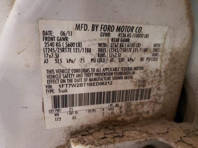 Photo 10 from auction – 2011 FORD F250 SUPER with VIN 1FT7W2BT1BED06212