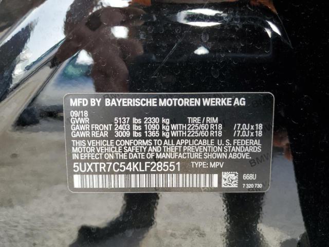 Photo 10 from auction – 2019 BMW X3 SDRIVE3 with VIN 5UXTR7C54KLF28551