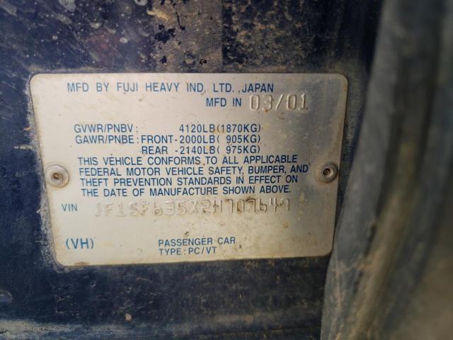 Photo 10 from auction – 2002 SUBARU FORESTER with VIN JF1SF635X2H707649