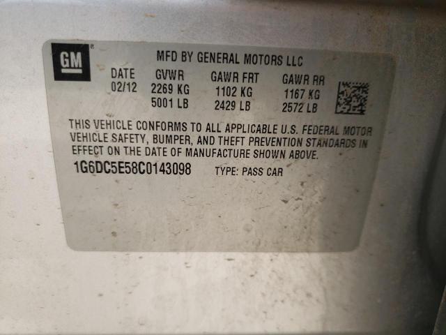 Photo 10 from auction – 2012 CADILLAC CTS with VIN 1G6DC5E58C0143098