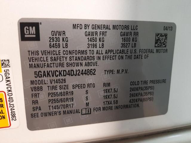 Photo 10 from auction – 2013 BUICK ENCLAVE with VIN 5GAKVCKD4DJ244862
