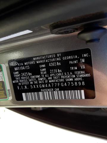 Photo 10 from auction – 2015 KIA OPTIMA LX with VIN 5XXGM4A77FG475898