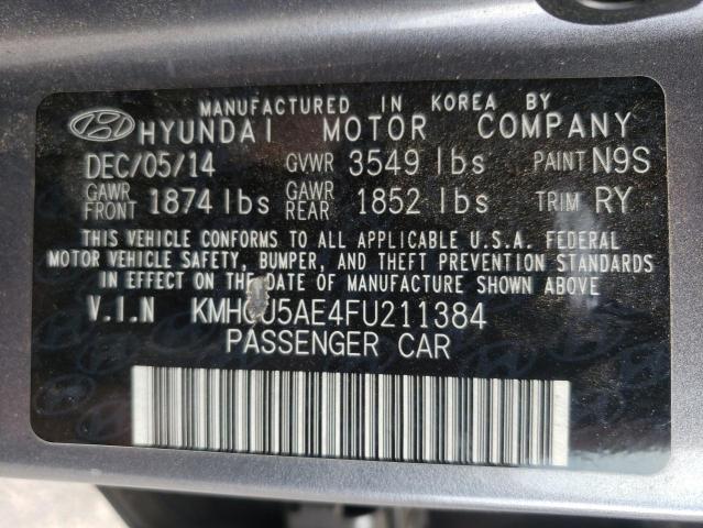 Photo 10 from auction – 2015 HYUNDAI ACCENT GLS with VIN KMHCU5AE4FU211384