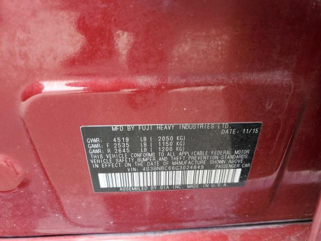 Photo 10 from auction – 2016 SUBARU LEGACY 2.5 with VIN 4S3BNBC66G3024849