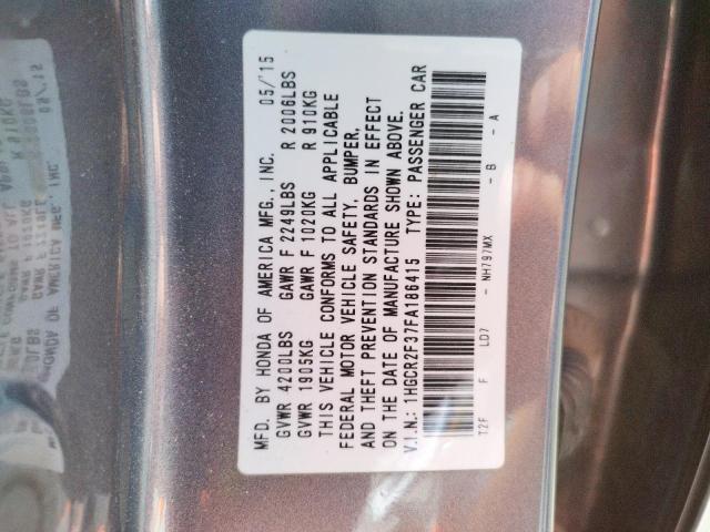 Photo 10 from auction – 2015 HONDA ACCORD LX with VIN 1HGCR2F37FA186415