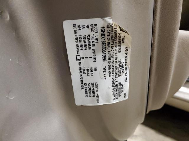 Photo 10 from auction – 2003 OLDSMOBILE SILHOUETTE with VIN 1GHDX13E53D310596