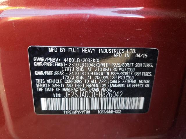 Photo 10 from auction – 2015 SUBARU FORESTER 2 with VIN JF2SJADC8FH826042