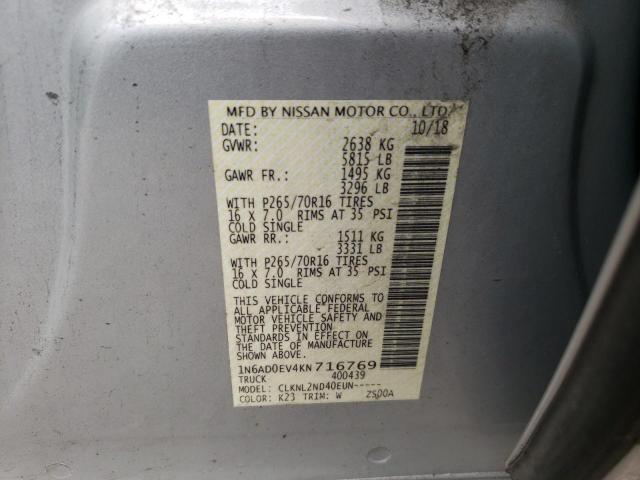 Photo 10 from auction – 2019 NISSAN FRONTIER S with VIN 1N6AD0EV4KN716769
