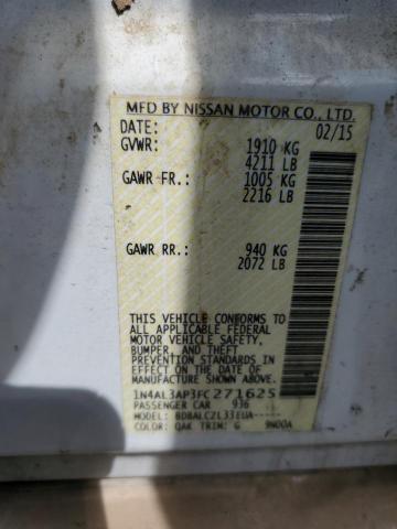 Photo 10 from auction – 2015 NISSAN ALTIMA 2.5 with VIN 1N4AL3AP3FC271625