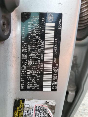 Photo 10 from auction – 2006 TOYOTA CAMRY with VIN 4T1BE30K66U645567