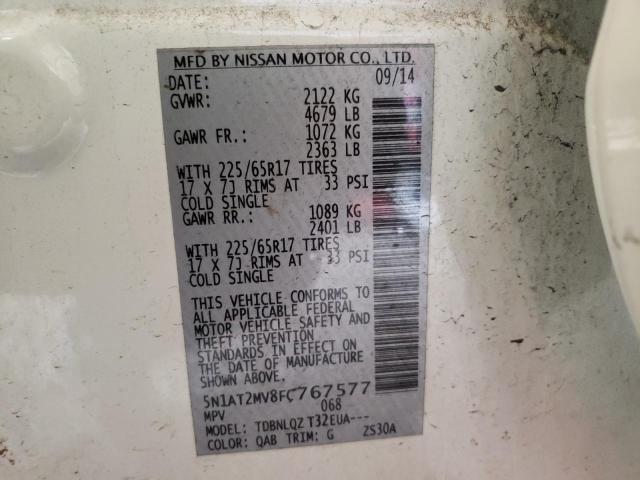 Photo 10 from auction – 2015 NISSAN ROGUE S with VIN 5N1AT2MV8FC767577