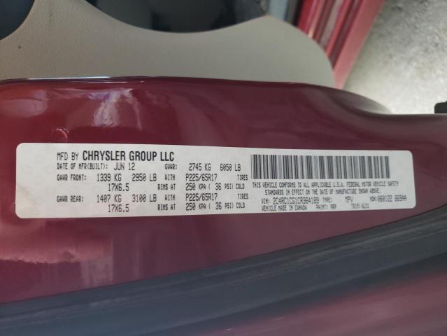Photo 10 from auction – 2012 CHRYSLER TOWN & COU with VIN 2C4RC1CG1CR364189