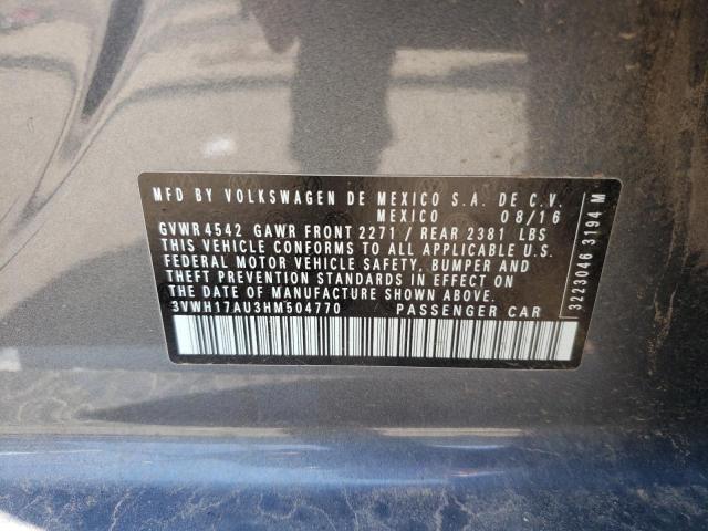 Photo 10 from auction – 2017 VOLKSWAGEN GOLF ALLTR with VIN 3VWH17AU3HM504770