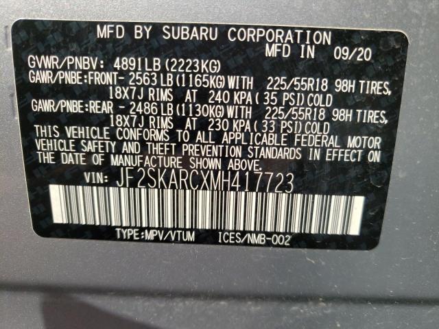 Photo 10 from auction – 2021 SUBARU FORESTER S with VIN JF2SKARCXMH417723