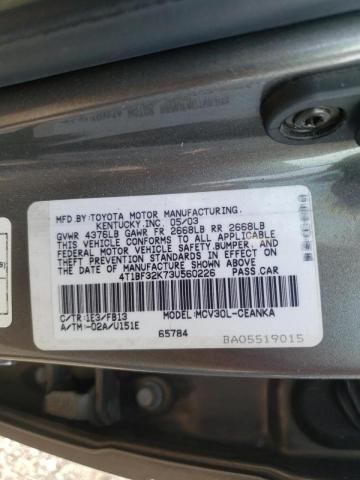Photo 10 from auction – 2003 TOYOTA CAMRY LE with VIN 4T1BF32K73U560226