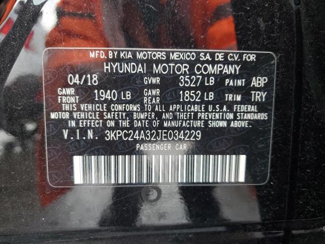Photo 10 from auction – 2018 HYUNDAI ACCENT SE with VIN 3KPC24A32JE034229