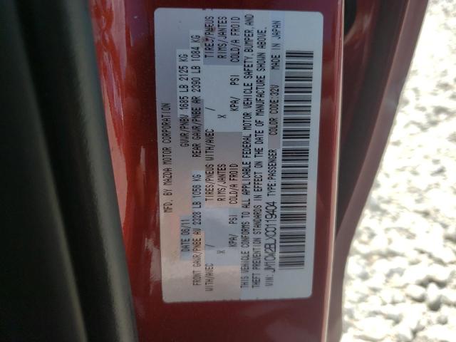 Photo 10 from auction – 2012 MAZDA 5 with VIN JM1CW2BLXC0119404